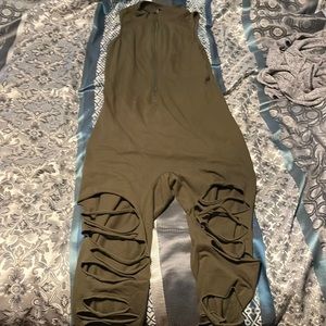 Fashion Nova sleeveless zip up cut out jumpsuit